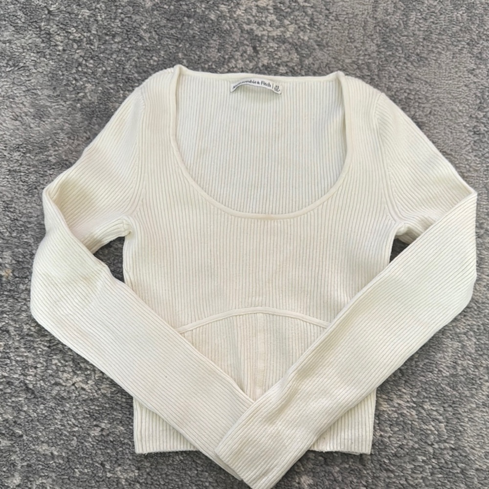 Abercrombie & Fitch Cream Ribbed Sweater